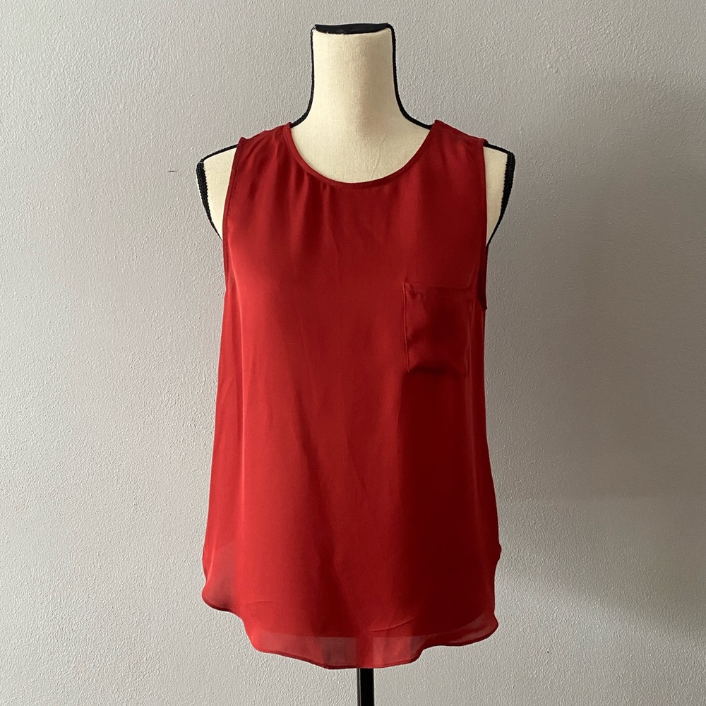 Red Flutter Blouse Small Haute Hippie